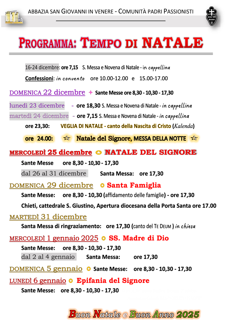 Feste.Natalizie.programma 2024-2025